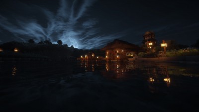La cabane de pêcheur en pleine nuit