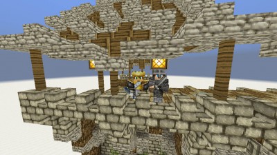 Le Roi de Kerchapon visite la muraille de la ville