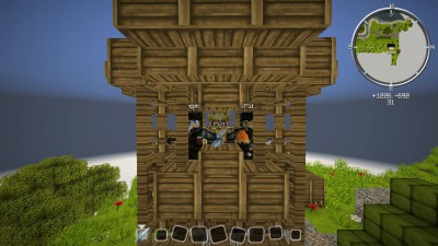 Le Roi de Kerchapon visite une tour de guet en construction